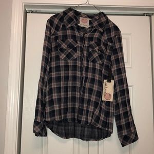 Navy plaid shirt